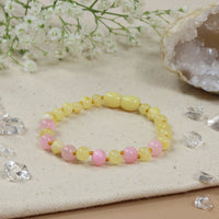 Barnsteen armband dames milk pink jade