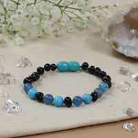 Barnsteen armband baby/peuter cherry - turkoois - jade