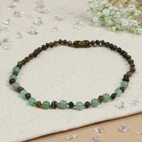 Barnsteen ketting dames green - aventurijn