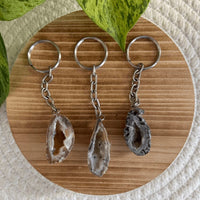 Agaat geode sleutelhanger