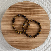 Tijgeroog-Kattenoog-Valkenoog kogelarmband 6mm kind
