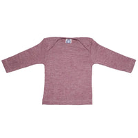 Longsleeve wol zijde katoen wijnrood