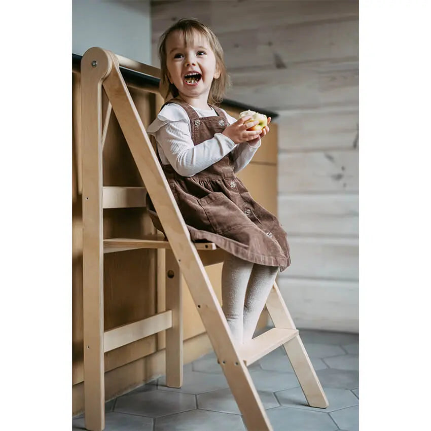 Houten opvouwbare leertoren - naturel