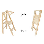 Houten opvouwbare leertoren - naturel