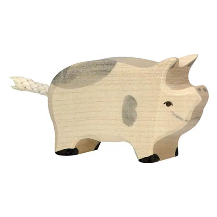 Houten biggetje gevlekt
