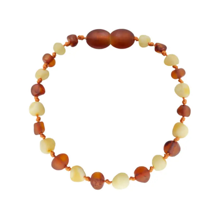 Barnsteen armband dames cognac - milk unpolished
