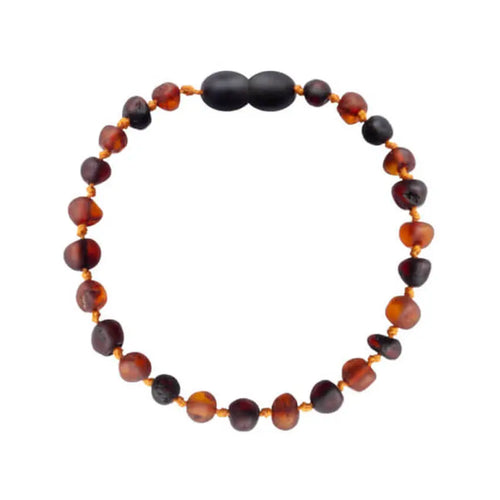 Barnsteen armband kind cognac - cherry - unpolished