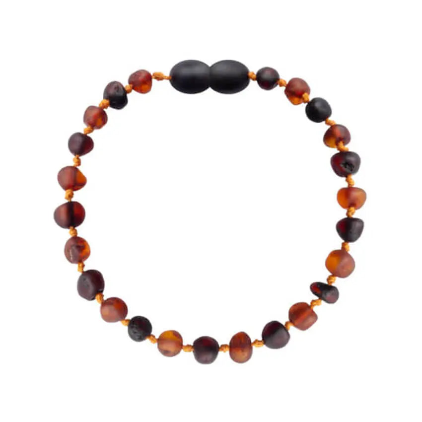 Barnsteen armband dames cognac – cherry – unpolished
