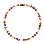 Barnsteen ketting baby/peuter amethist - rozenkwarts