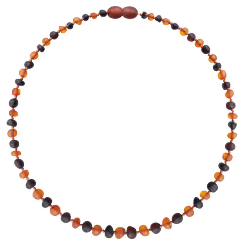 Barnsteen ketting baby/peuter cognac - cherry