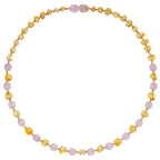 Barnsteen ketting kind lemon - rose quartz