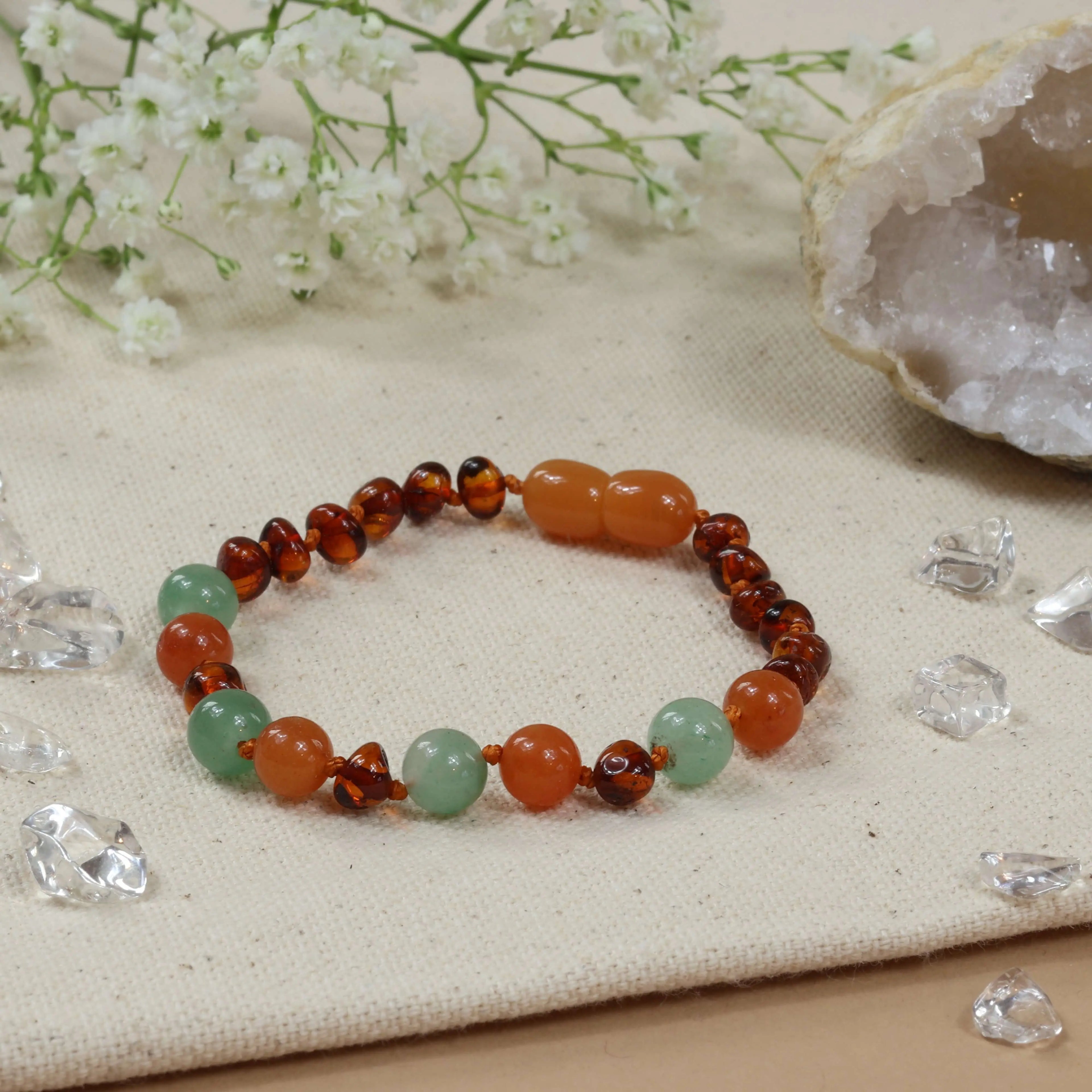 Barnsteen armband dames aventurijn - jade