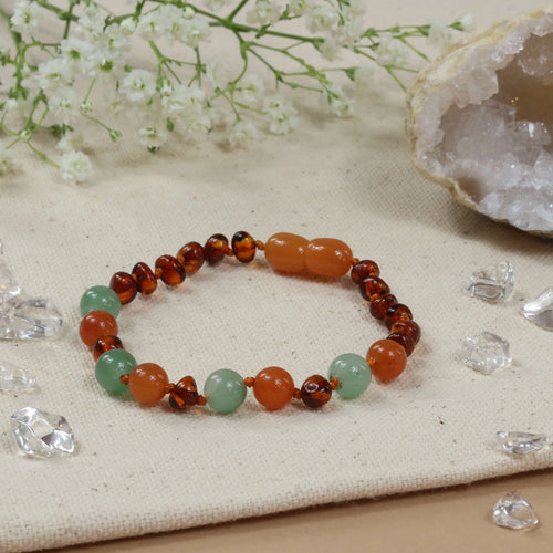 Barnsteen armband dames aventurijn - jade