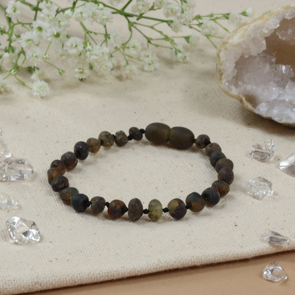 Barnsteen armband baby/peuter green - unpolished