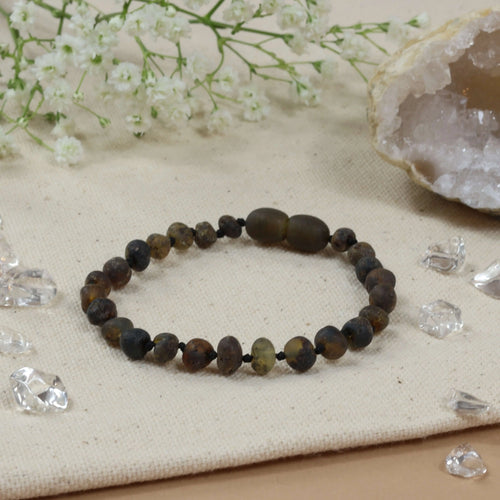 Barnsteen armband baby/peuter green - unpolished