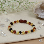 Barnsteen armband kind multi 4 colour luxury