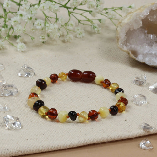 Barnsteen armband kind multi 4 colour luxury