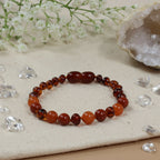 Barnsteen armband baby/peuter cognac - aventurijn - jaspis