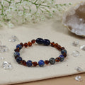 Barnsteen armband kind cognac - lapis lazuli