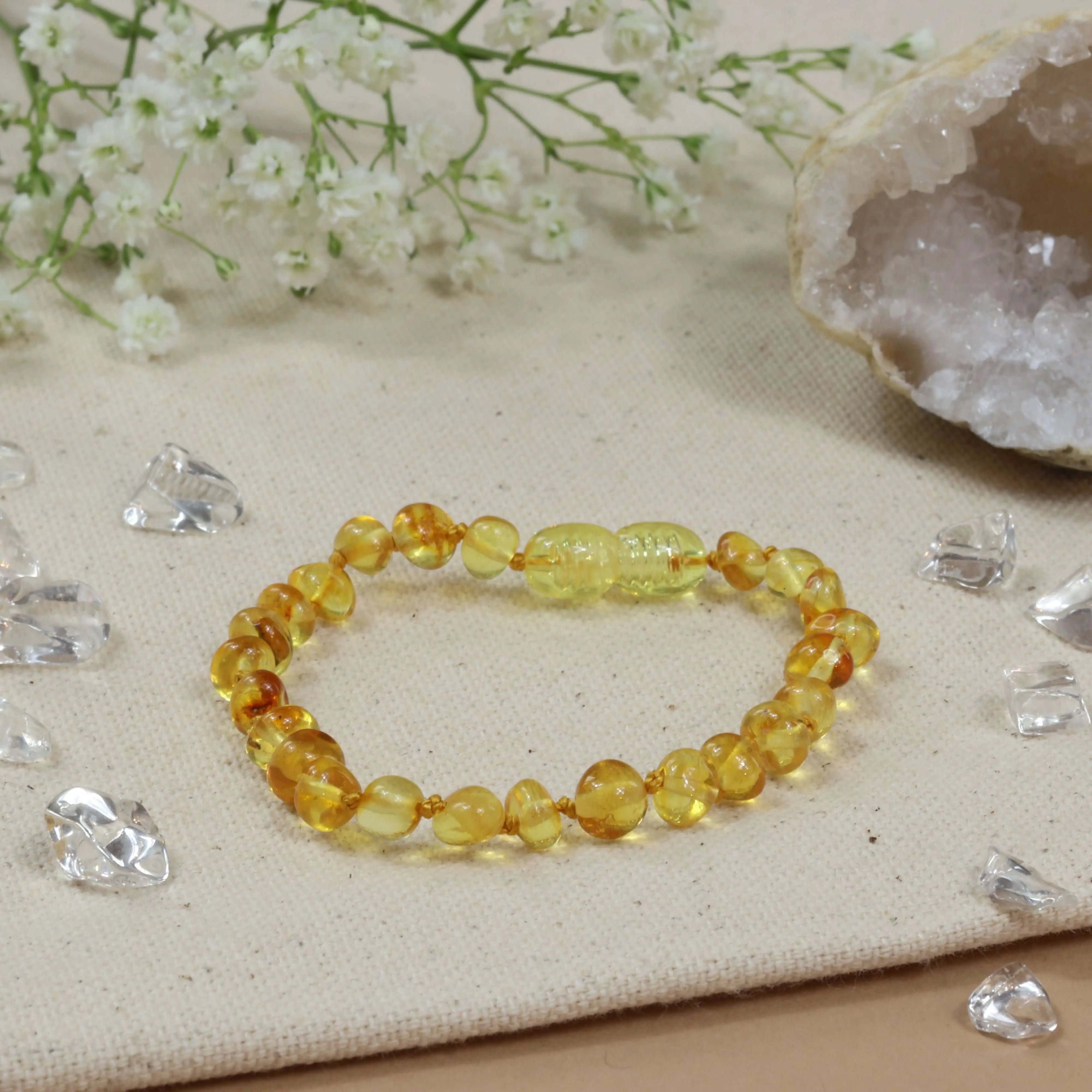 Barnsteen armband kind honey