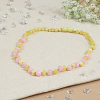 Barnsteen ketting dames Milk - Pink Jade