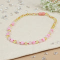 Barnsteen ketting kind lemon, rose quartz, pink jade