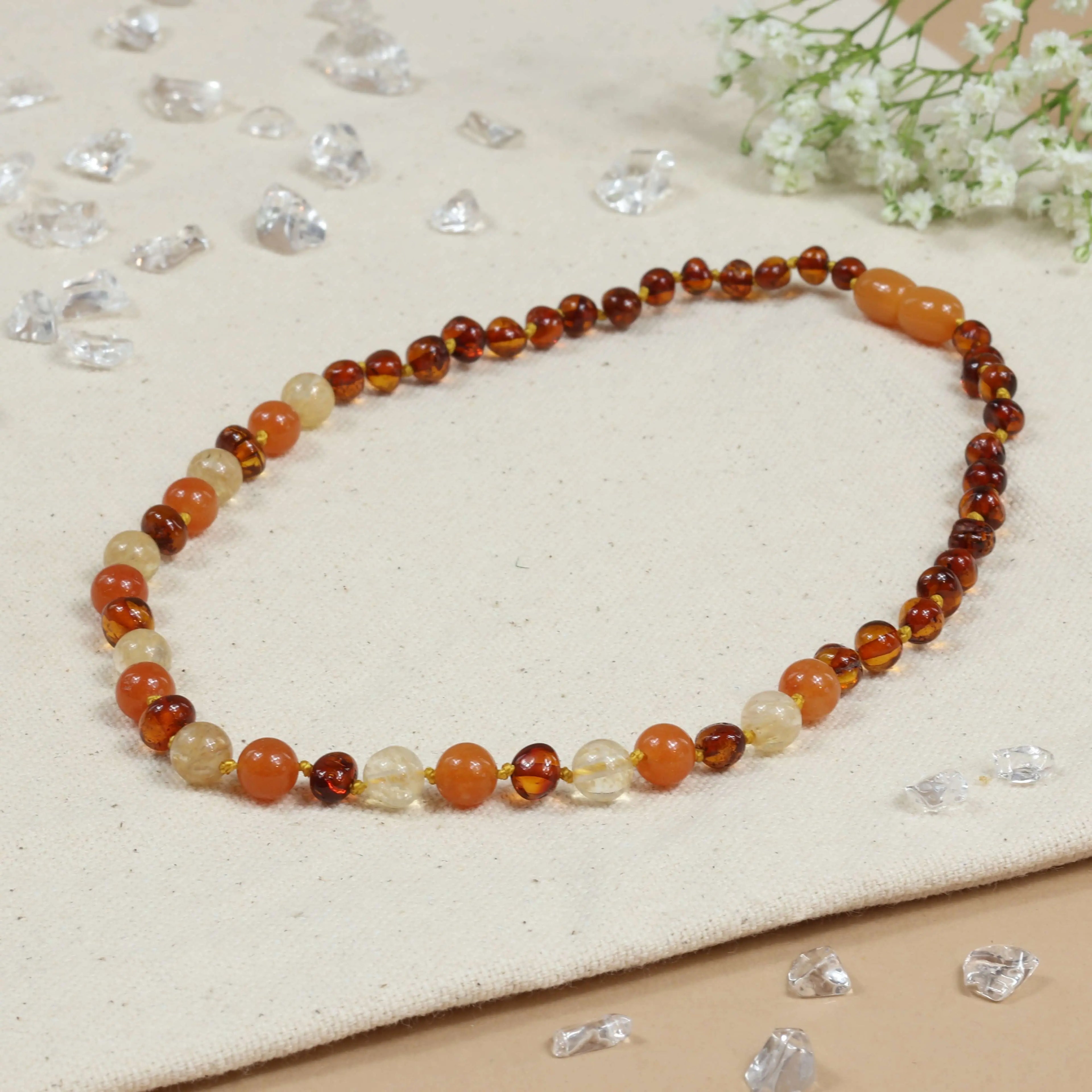 Barnsteen ketting baby/peuter quartz - aventurine