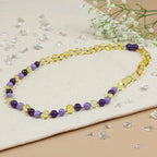 Barnsteen ketting baby/peuter lemon amethist jade