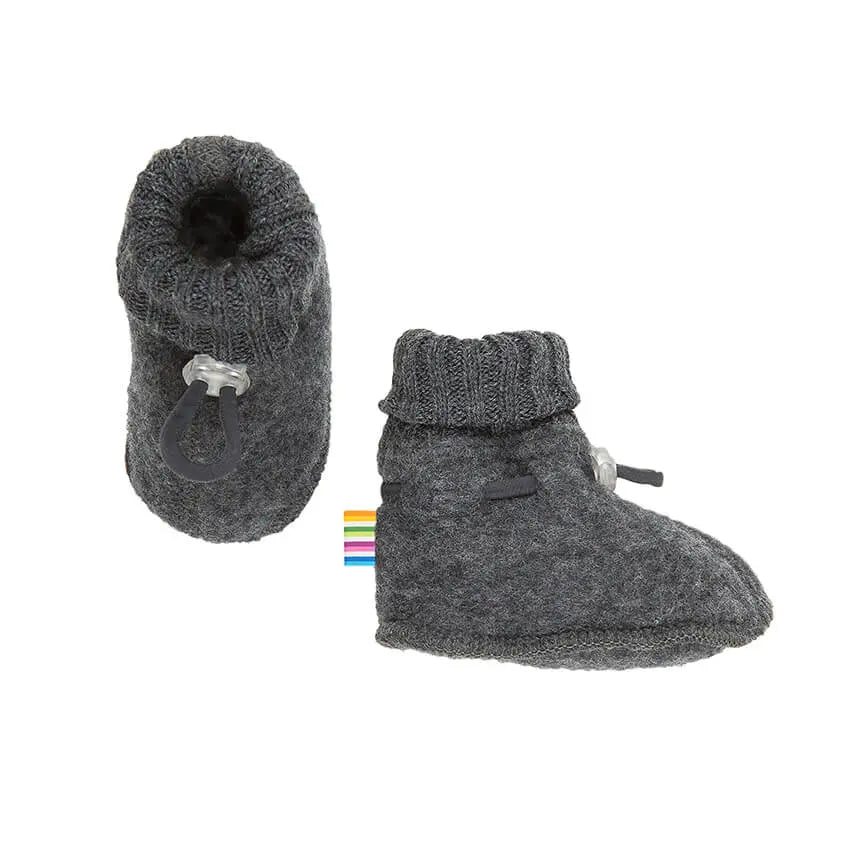 Baby slofjes wolfleece - Antraciet