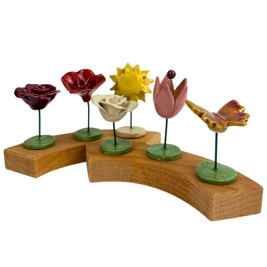 Roze tulp met kelkje steker