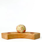 Bolvaasje wit met roze en groen steker
