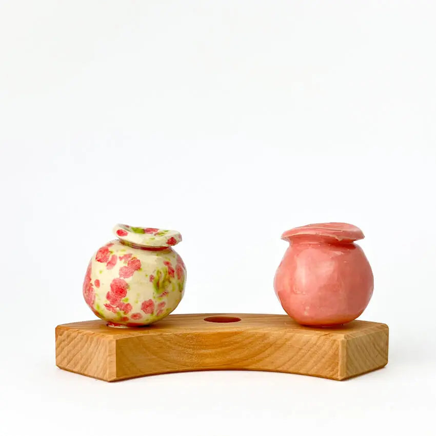 Roze kraagvaasje steker