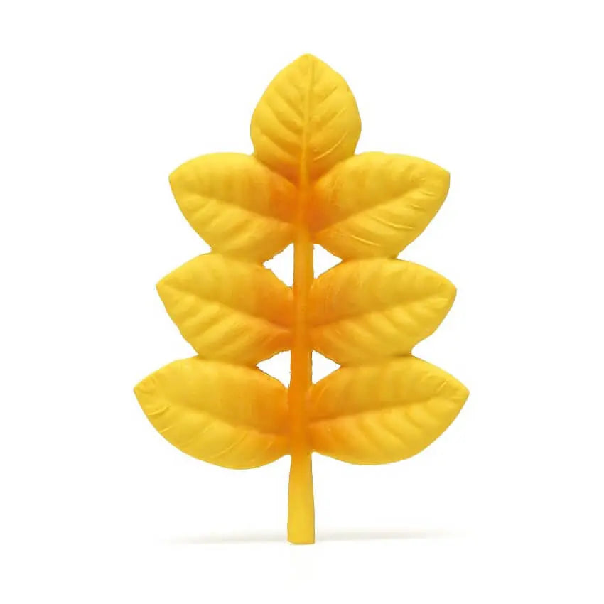 Bijtspeelgoed natuurrubber gouden blad