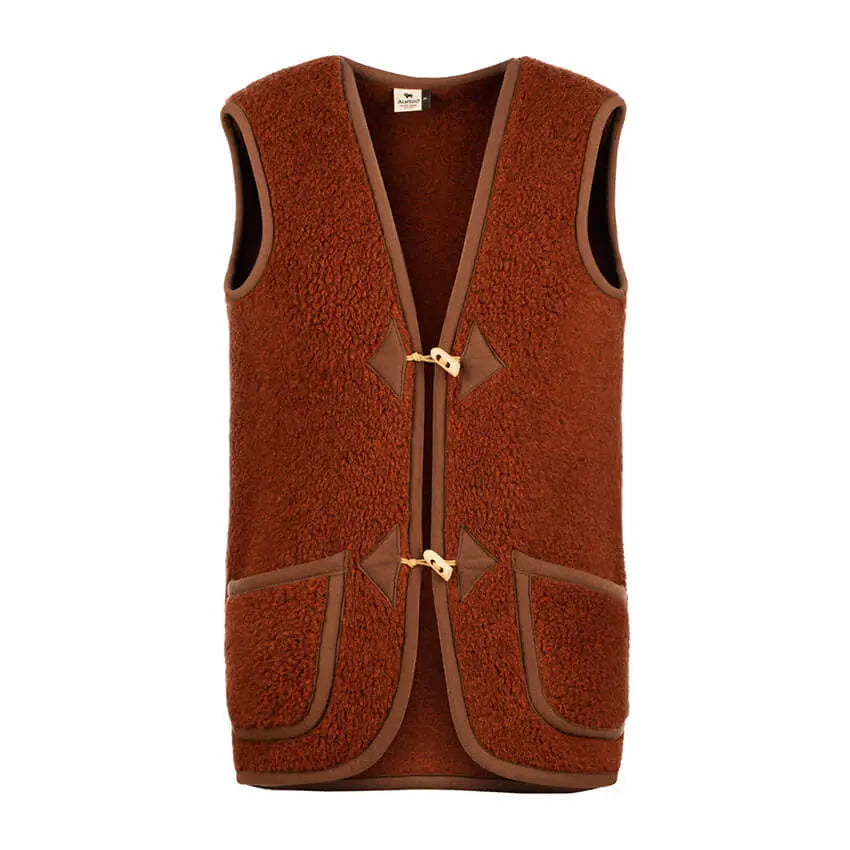 Bodywarmer dames van wol – Alpen Cognac