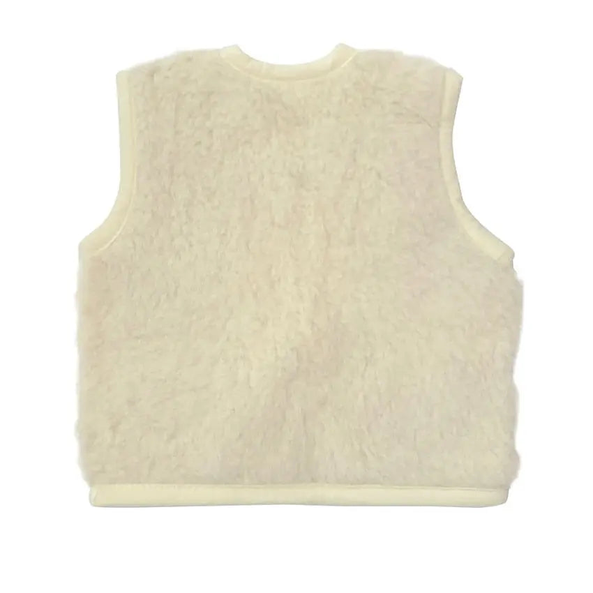 Bodywarmer kind van wol - Alpen junior naturel