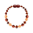 Barnsteen armband baby/peuter cognac - aventurijn - jaspis