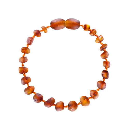 Barnsteen armband kind cognac - unpolished