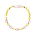 Barnsteen armband dames lemon, rose quartz
