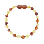 Barnsteen armband kind cognac - milk unpolished