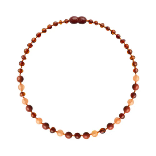 Barnsteen ketting kind cognac - aventurijn - jaspis
