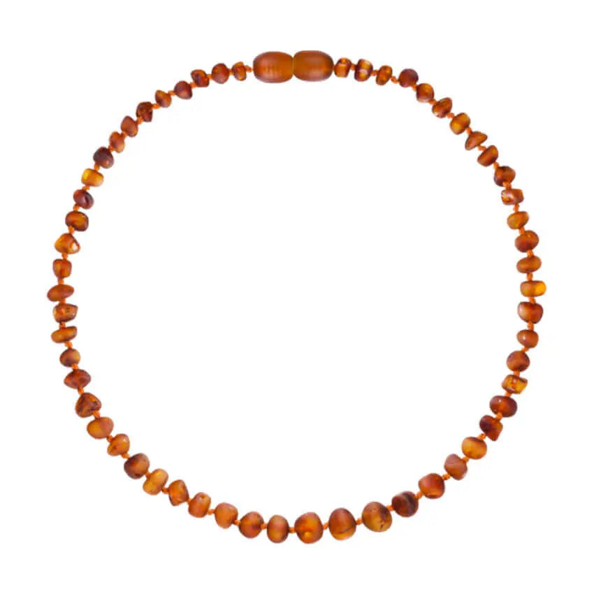 Barnsteen ketting dames cognac unpolished