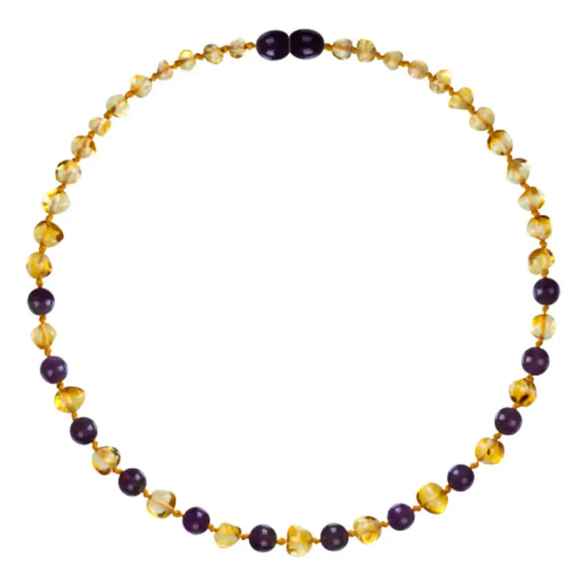 Barnsteen ketting dames lemon - amethist - jade