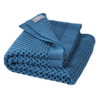 Baby deken wol Honeycomb antiek blauw