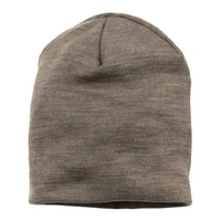 Beanie dopmuts wol zijde Walnoot
