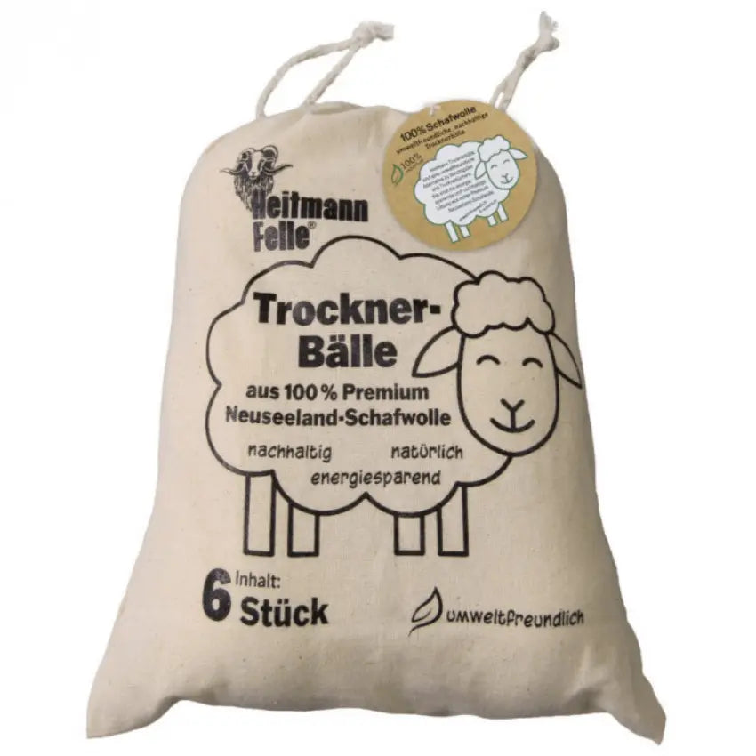 Drogerballen zuivere wol - 6 stuks