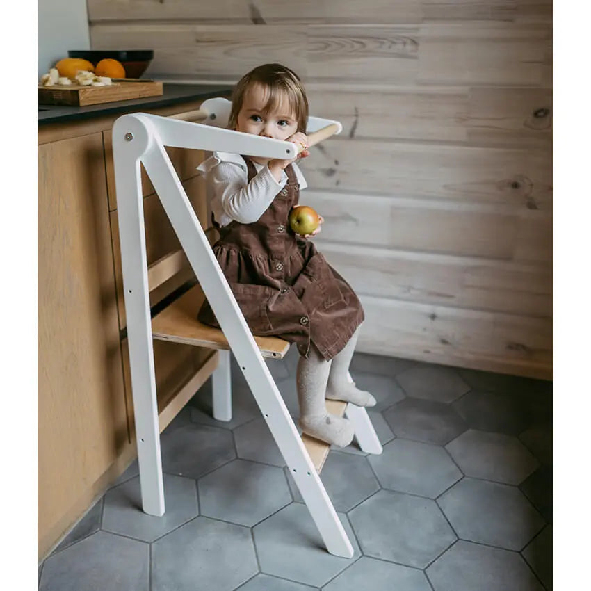 Houten opvouwbare leertoren - wit