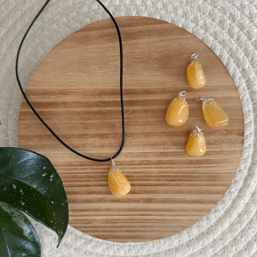 Oranje Calciet edelsteen hanger – Energie & Optimisme