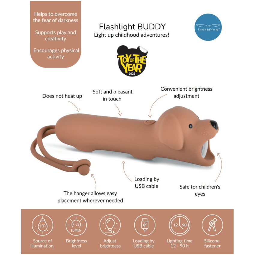 Kinderzaklamp Buddy Oplaadbaar via USB-C