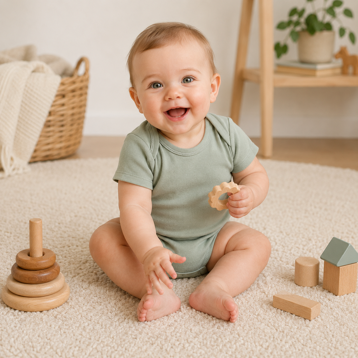 Romper Korte Mouw Extra Soft Olijf – 100% Biologisch Katoen