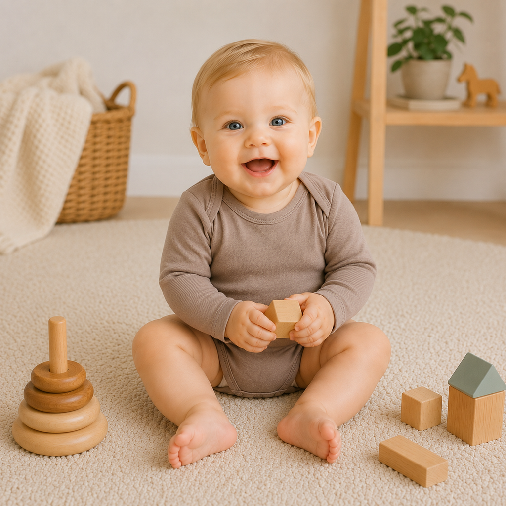 Romper Lange Mouw Extra Soft Sesam – 100% Biologisch Katoen